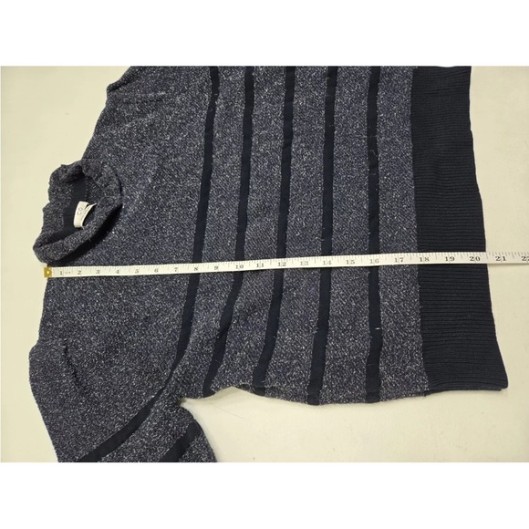 CO Womens Long Sleeve Sparkle Holiday Stripe Sweatshirt Blue Size Large Womens - Picture 7 of 7